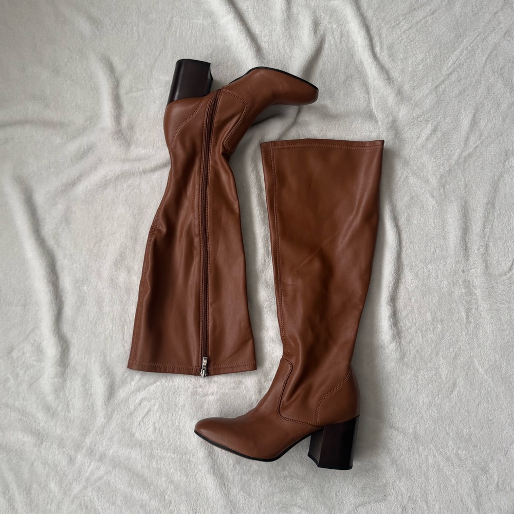Franco Sarto Talfer Wide Calf Elegant Brown Knee-High Boots